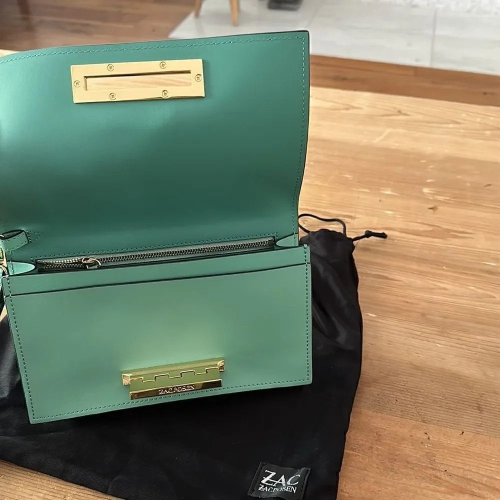 ZAC POSEN Earthette Leather Clutch + Dust Bag